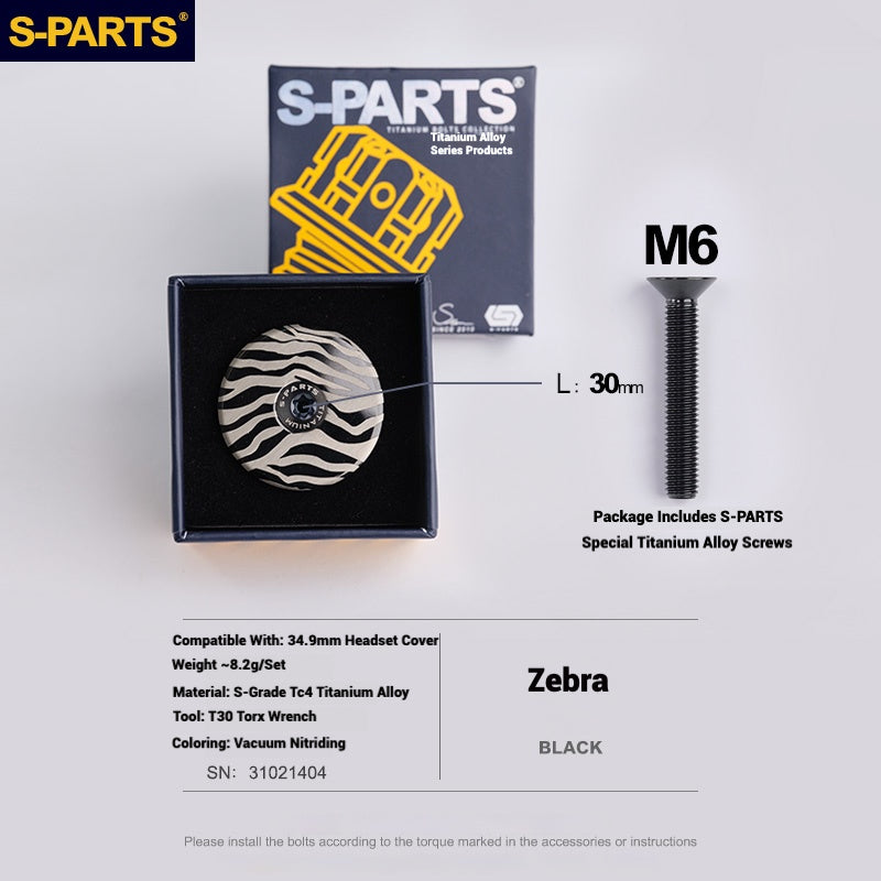 S-PARTS Tampa de Mesa de Direção Titanium OD2 34.9 mm｜Usinada CNC｜Vários Modelos Disponíveis