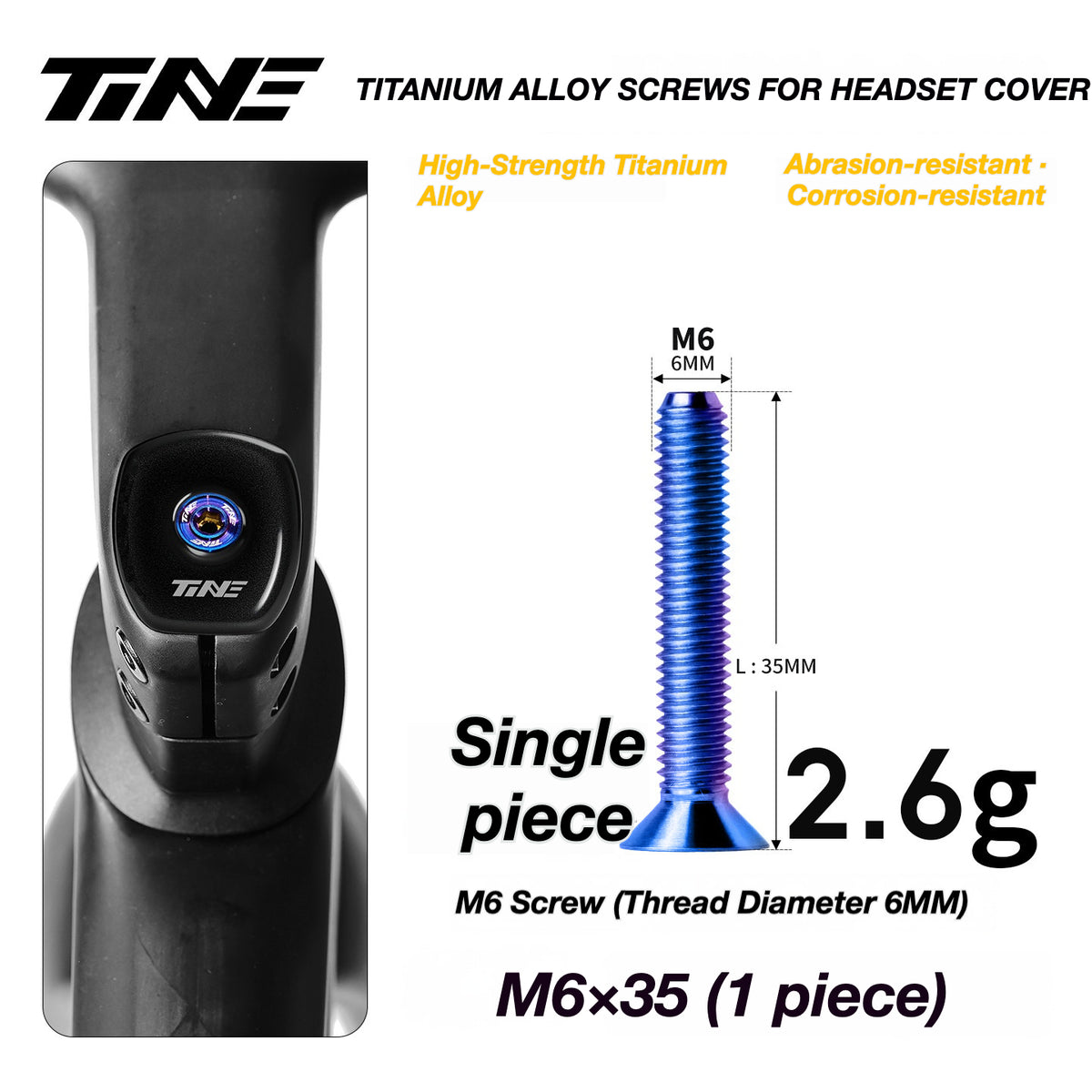 TiNE Ultra-Light Titanium Headset Top Cap Screws | Precision CNC Titanium Upgrade