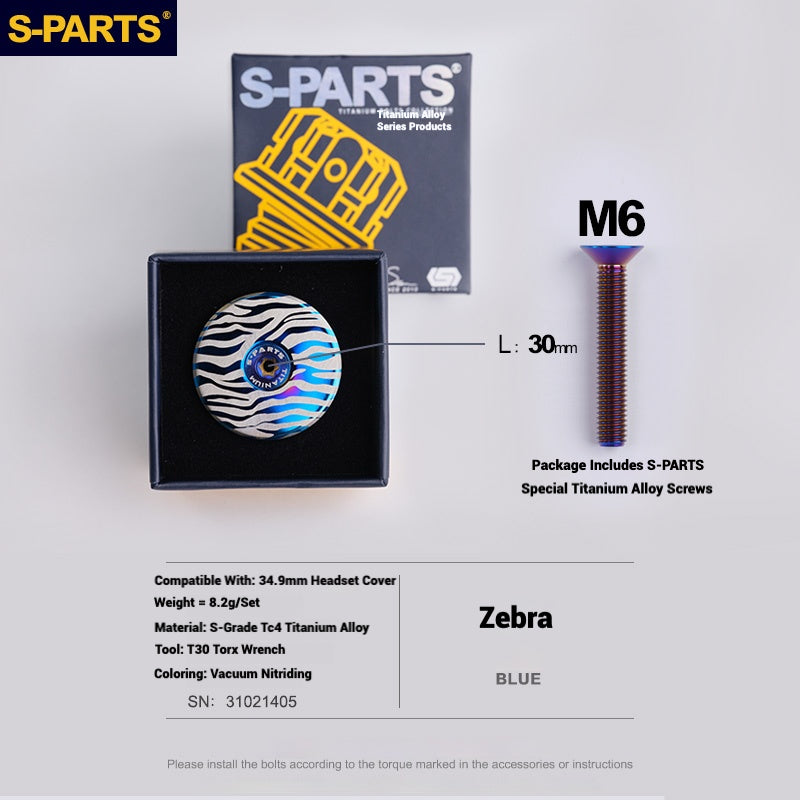 S-PARTS Tampa de Mesa de Direção Titanium OD2 34.9 mm｜Usinada CNC｜Vários Modelos Disponíveis