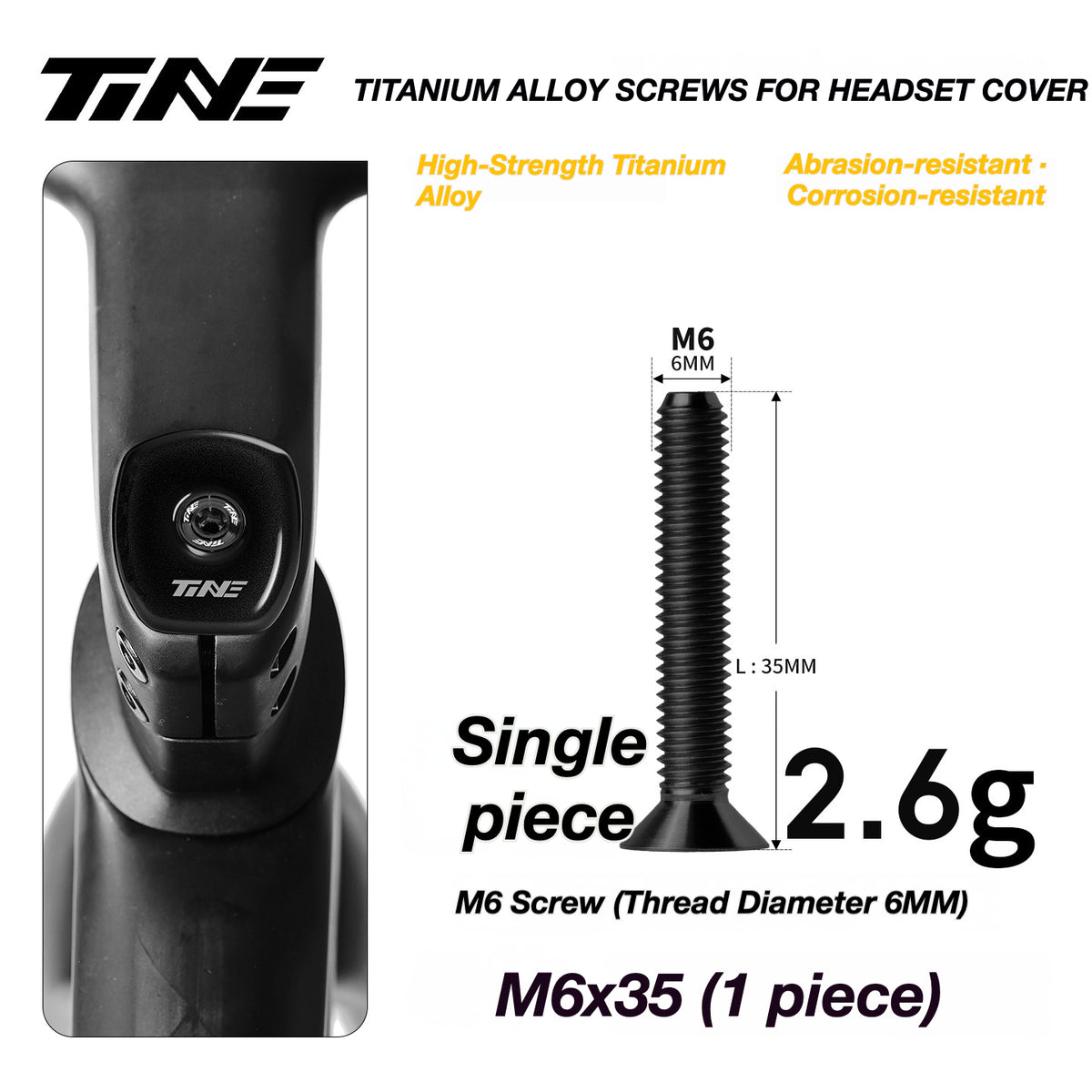 TiNE Ultra-Light Titanium Headset Top Cap Screws | Precision CNC Titanium Upgrade