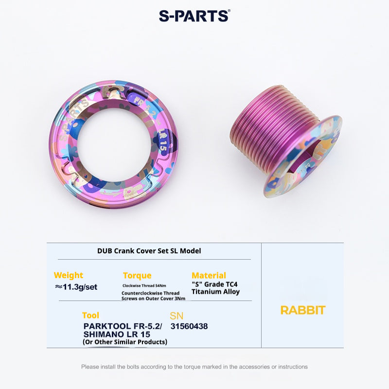 S-PARTS SRAM DUB cache de manivelle en titane Quarq Red Force Sram cache de manivelle de vélo