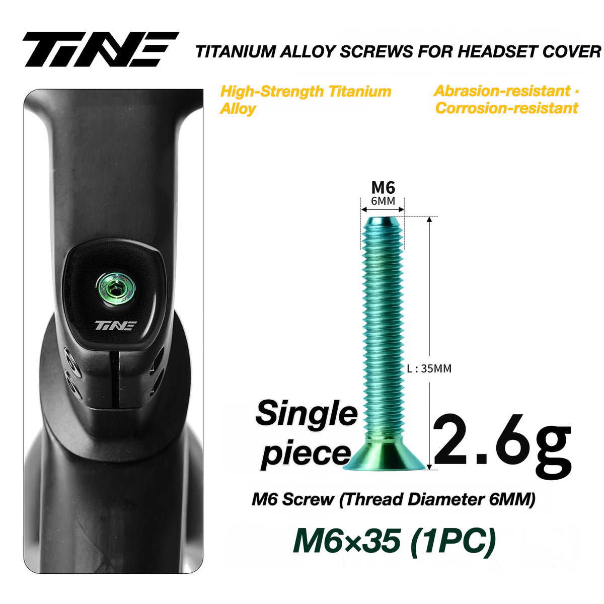 TiNE Ultra-Light Titanium Headset Top Cap Screws | Precision CNC Titanium Upgrade
