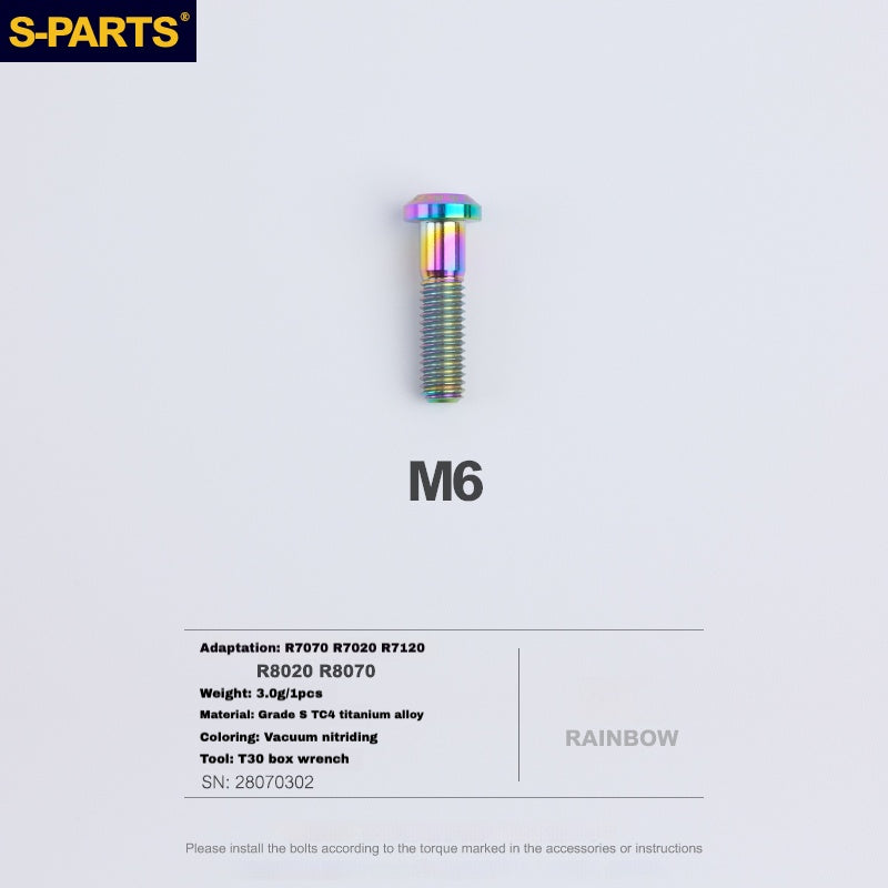 S-PARTS Boulon de corps d'étrier en titane pour Shimano R9120/R8070/M9120/M8100 | SRAM RED FOECE – Vis de montage de frein anodisées légères