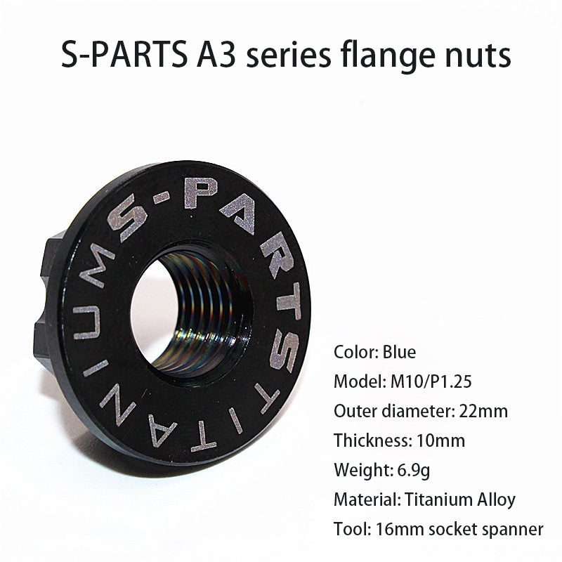 S-parts écrous à collerette A3 M10 pour voiture électrique, vis en alliage de titane, accessoires de moto