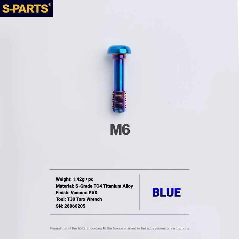 S-PARTS Shimano MTB Titanium Brake Hose Banjo Bolt | XTR XT SLX M7100 M8000 M8100 M8120 M9000 M9020 M9120