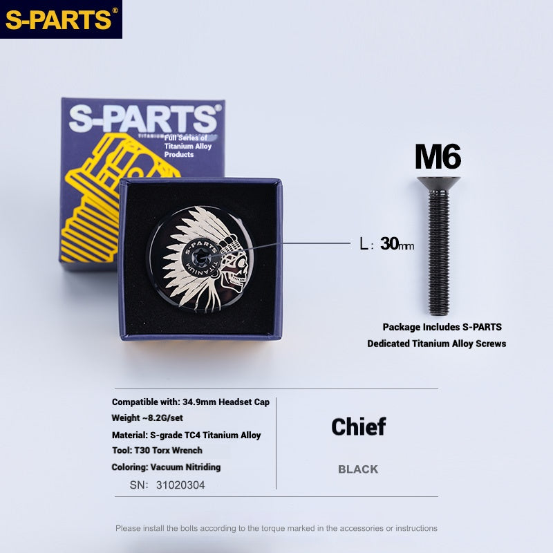 S-PARTS Tampa de Mesa de Direção Titanium OD2 34.9 mm｜Usinada CNC｜Vários Modelos Disponíveis