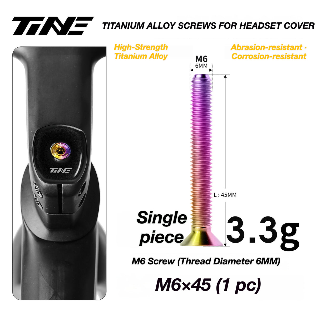 TiNE Ultra-Light Titanium Headset Top Cap Screws | Precision CNC Titanium Upgrade