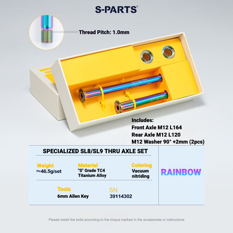 Eixo Passante de Liberação Rápida S-PARTS em Titânio para Bicicletas de Estrada Specialized | Upgrade Leve em Titânio TC4