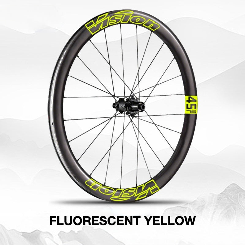 Custom Decal Kit for VISION METRON SL45 Wheels | Road Bike Carbon Rim Wrap Stickers(Complete Wheelset Decal Kit + Spare Set)