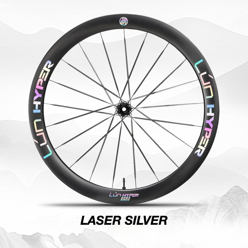 Autocollants Logo Infinity pour Roues Lún HYPER 5 D50 Gen 5 | Stickers Jante Étanche (Jeu Complet pour Deux Roues + Stickers de Rechange Inclus)