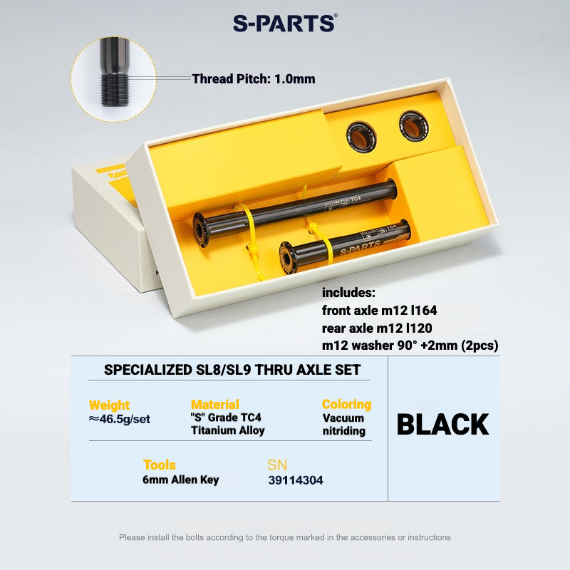Eixo Passante de Liberação Rápida S-PARTS em Titânio para Bicicletas de Estrada Specialized | Upgrade Leve em Titânio TC4