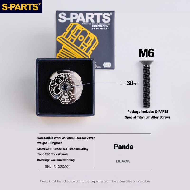S-PARTS Tampa de Mesa de Direção Titanium OD2 34.9 mm｜Usinada CNC｜Vários Modelos Disponíveis