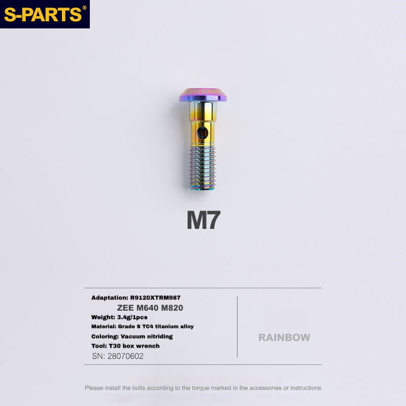 S-PARTS Boulon de corps d'étrier en titane pour Shimano R9120/R8070/M9120/M8100 | SRAM RED FOECE – Vis de montage de frein anodisées légères