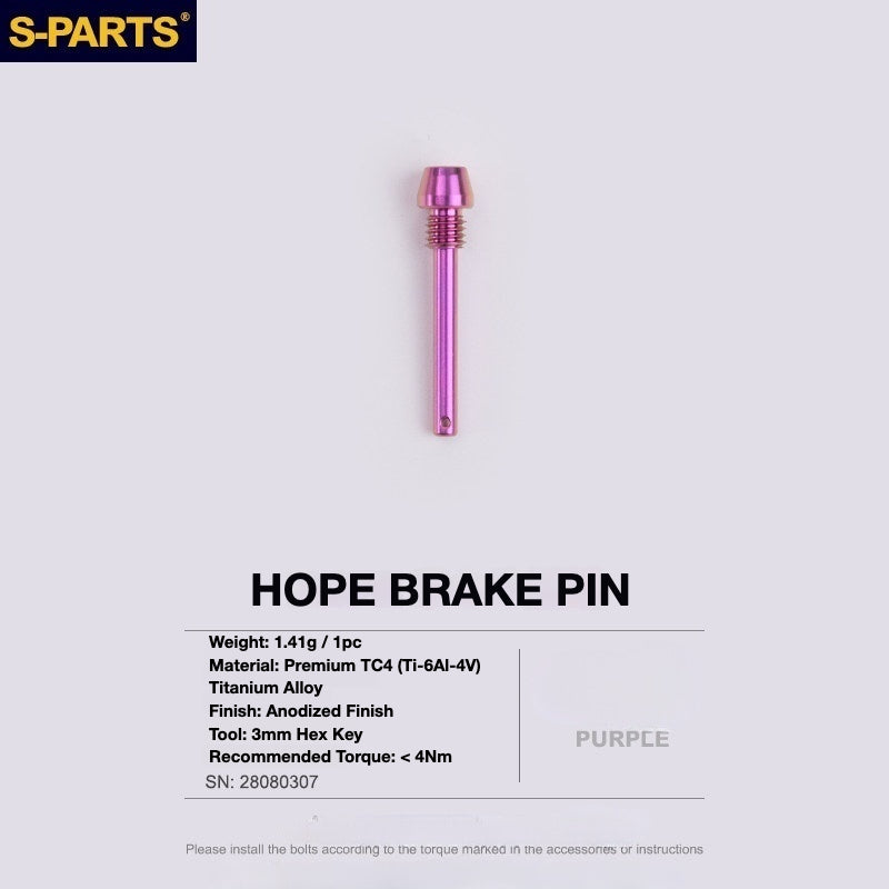 Kit de Parafusos de Freio S-PARTS Titânio para HOPE V4 / TECH / RACE / TRAIL / ZONE | Ferragens de Freio MTB Ultraleve