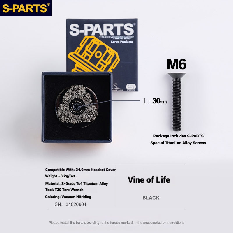 S-PARTS Tampa de Mesa de Direção Titanium OD2 34.9 mm｜Usinada CNC｜Vários Modelos Disponíveis
