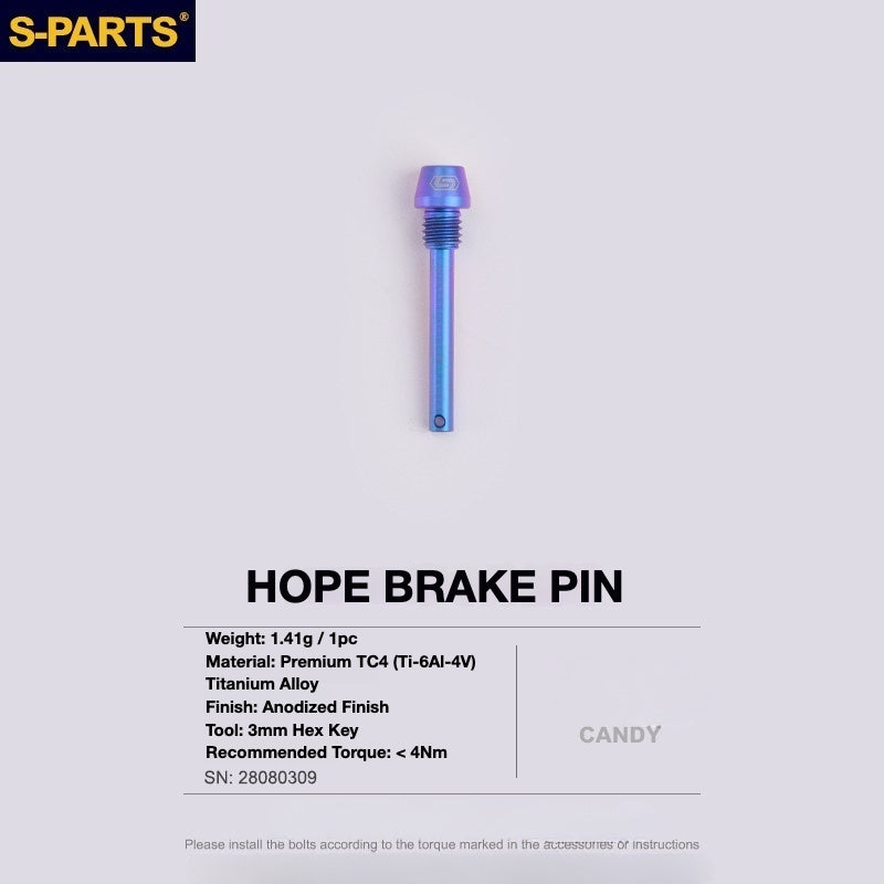 Kit de Parafusos de Freio S-PARTS Titânio para HOPE V4 / TECH / RACE / TRAIL / ZONE | Ferragens de Freio MTB Ultraleve