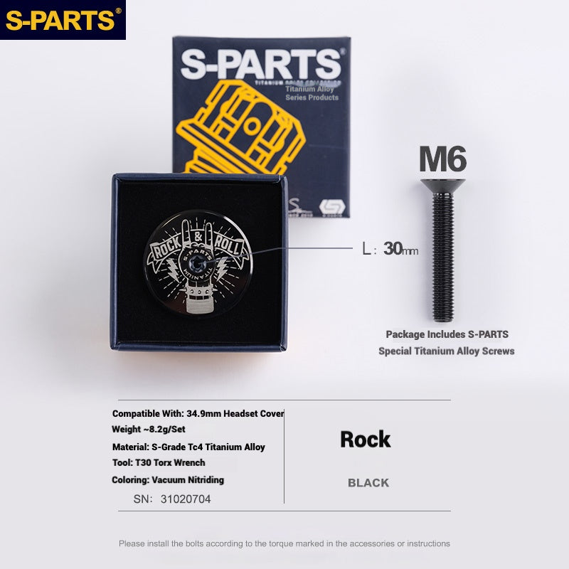 S-PARTS Tampa de Mesa de Direção Titanium OD2 34.9 mm｜Usinada CNC｜Vários Modelos Disponíveis