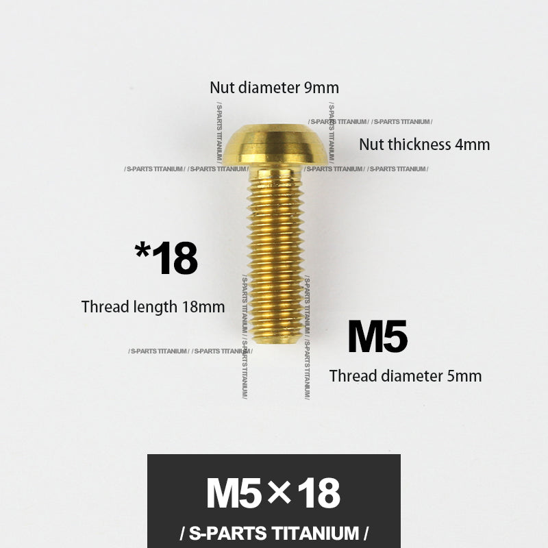 S-PARTS m5*10/14/16 suporte para garrafa para bicicleta de montanha/estrada, cabeça de guarda-chuva, parafuso de disco em liga de titânio