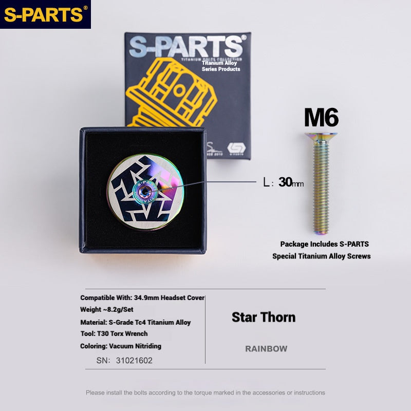 S-PARTS Tampa de Mesa de Direção Titanium OD2 34.9 mm｜Usinada CNC｜Vários Modelos Disponíveis