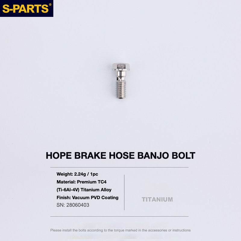 Kit de Parafusos de Freio S-PARTS Titânio para HOPE V4 / TECH / RACE / TRAIL / ZONE | Ferragens de Freio MTB Ultraleve