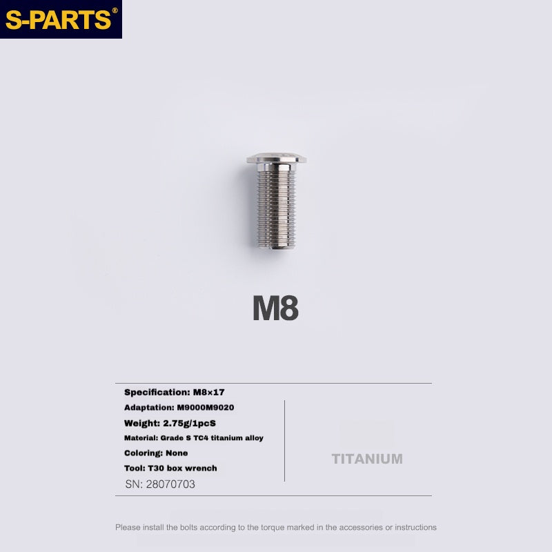S-PARTS Boulon de corps d'étrier en titane pour Shimano R9120/R8070/M9120/M8100 | SRAM RED FOECE – Vis de montage de frein anodisées légères