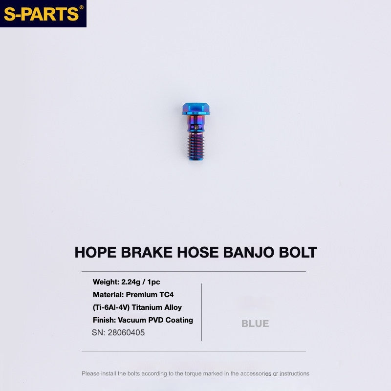 Kit de Parafusos de Freio S-PARTS Titânio para HOPE V4 / TECH / RACE / TRAIL / ZONE | Ferragens de Freio MTB Ultraleve