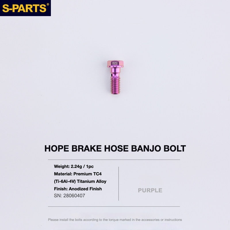 Kit de Parafusos de Freio S-PARTS Titânio para HOPE V4 / TECH / RACE / TRAIL / ZONE | Ferragens de Freio MTB Ultraleve