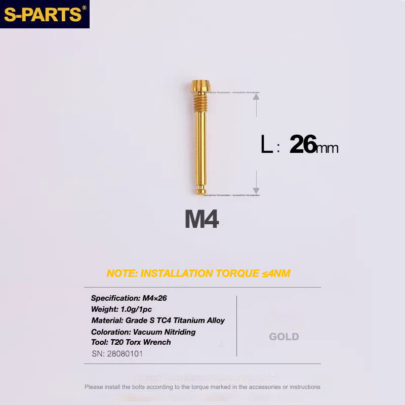 S-PARTS Titanium Disc Brake Bolt Kit for TRP DHR EVO | Ultra-Light MTB Brake Hardware