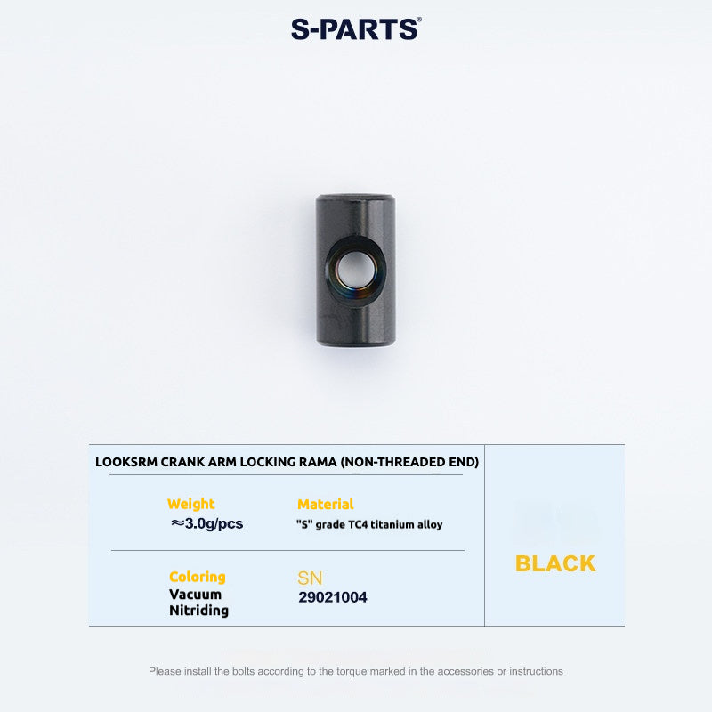 S-PARTS Titanium Screws to fit SRM PM9 Titanium Crank Covers for drive and non-drive sides.
