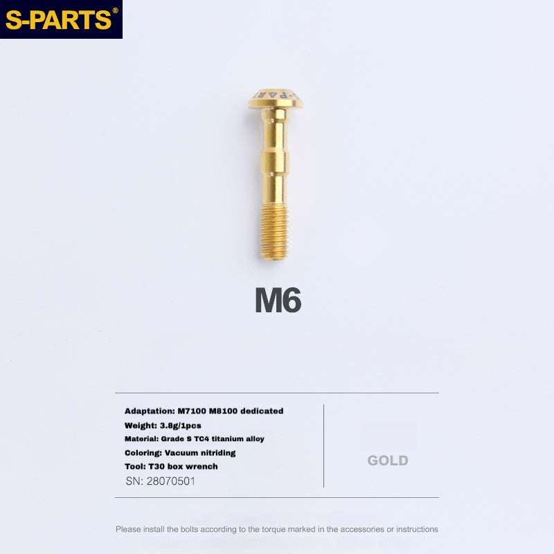 S-PARTS Boulon de corps d'étrier en titane pour Shimano R9120/R8070/M9120/M8100 | SRAM RED FOECE – Vis de montage de frein anodisées légères