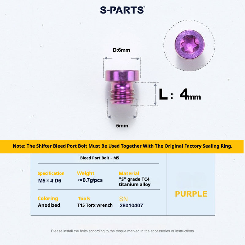 S-PARTS Road Bike Disc Brake Titanium Alloy Screw Set for SRAM RED Force Rival 12-speed AXS