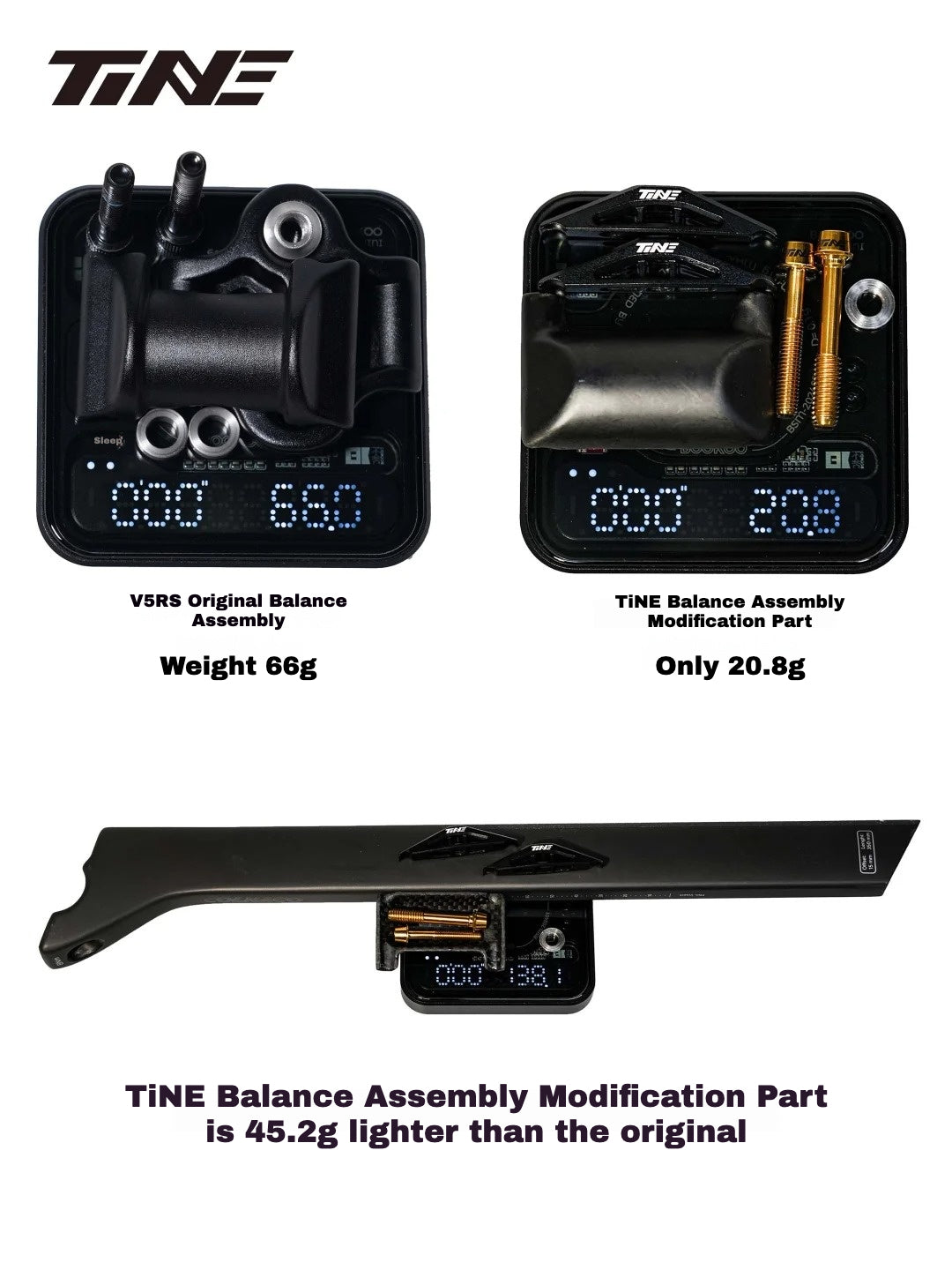 Kit de Abraçadeira de Selim TiNE Ultra-Leve em Titânio para Canote Colnago V5RS Y1RS | Montagem Leve de Trilho de Selim Nivelador de 20,8g