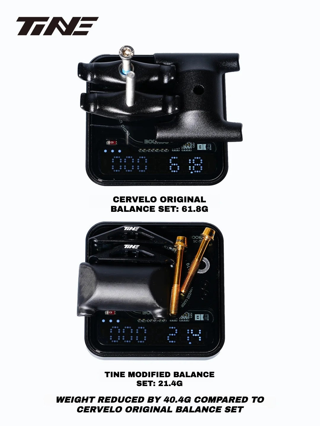 Kit de Abraçadeira de Selim TiNE Ultra-Leve em Titânio para Canotes Cervelo | 21.4g | Redução de Peso de 65.3%