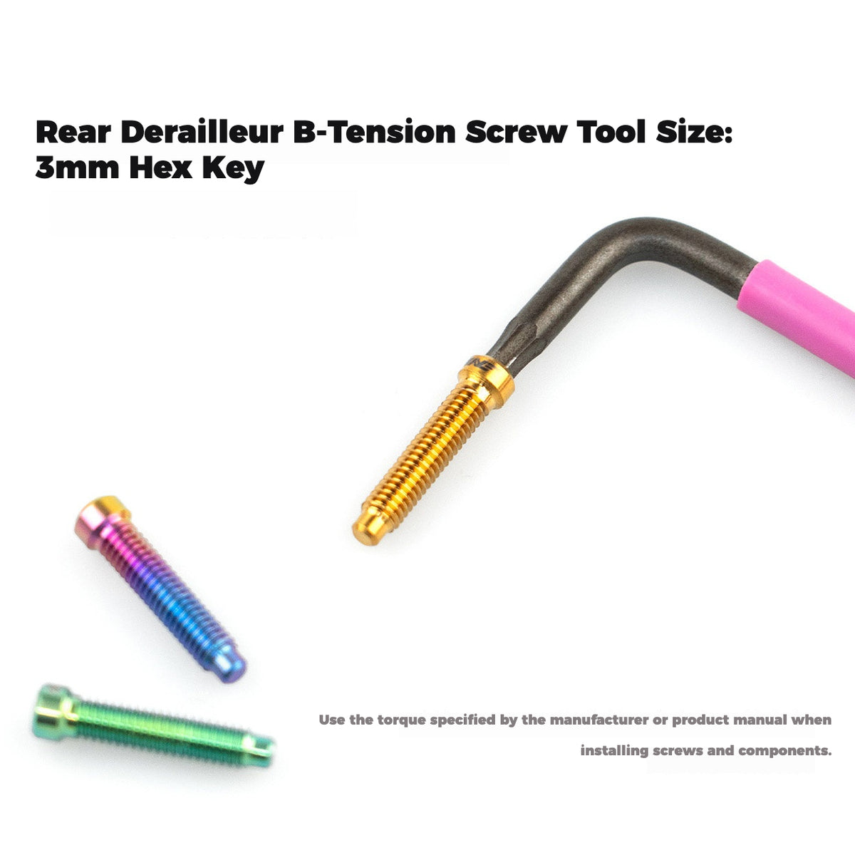 TiNE Titanium Shimano Rear Derailleur Limit & B-Tension Screws | Ultra-Light TC4 Ti Upgrade