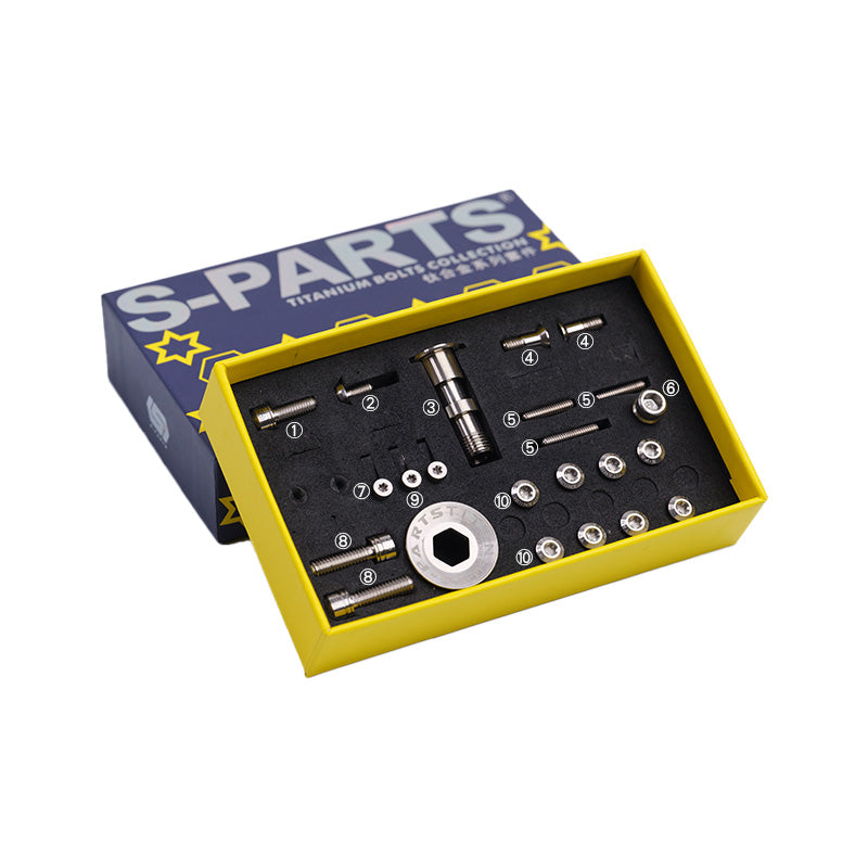 S-PARTS Kit de vis en alliage de titane pour VTT, pour ensembles de vitesses et freins SHIMANO XT M8100/M7100