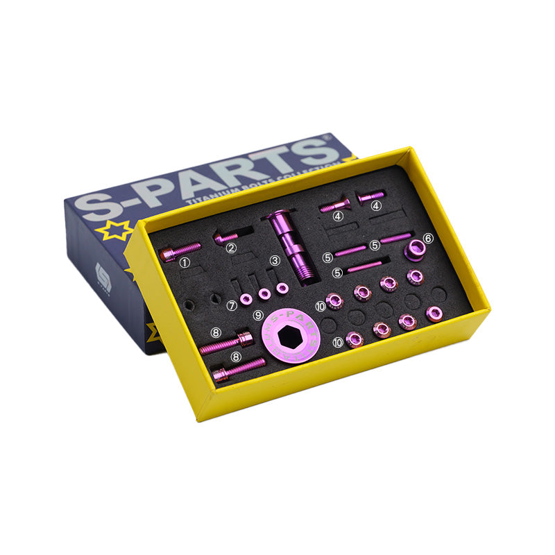 S-PARTS Kit de vis en alliage de titane pour VTT, pour ensembles de vitesses et freins SHIMANO XT M8100/M7100