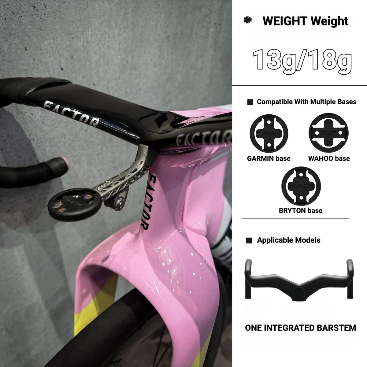 TNE BigRock Suporte integrado para ciclocomputador em titânio impresso em 3D | SKYLINE V2 | Garmin / Wahoo / Bryton（cópia）