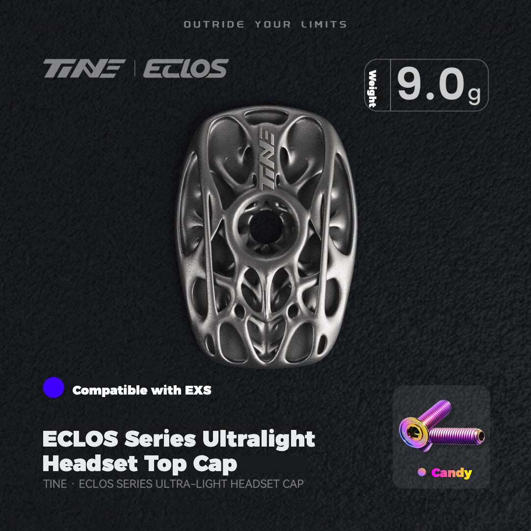 TiNE Eclos Biomimetic Topology Titanium Headset Top Cap for EXS AEROVER Integrated Handlebar 9g Lightweight Road Bike Upgrade